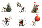 Christmas Mouse clipart, an Illustration by CreationArt (Thumbnail 2 of 5)