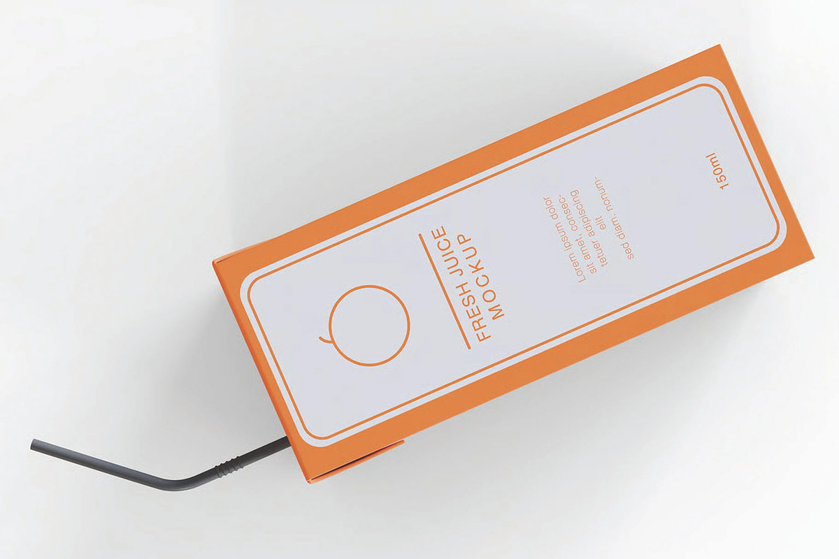 Juice Carton Packaging Mockup, an Advertising Mockup by skybluecreative (Photo 3 of 3)