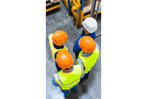 Contractor meets clients at the site, an Industrial Photo by Lermont51
