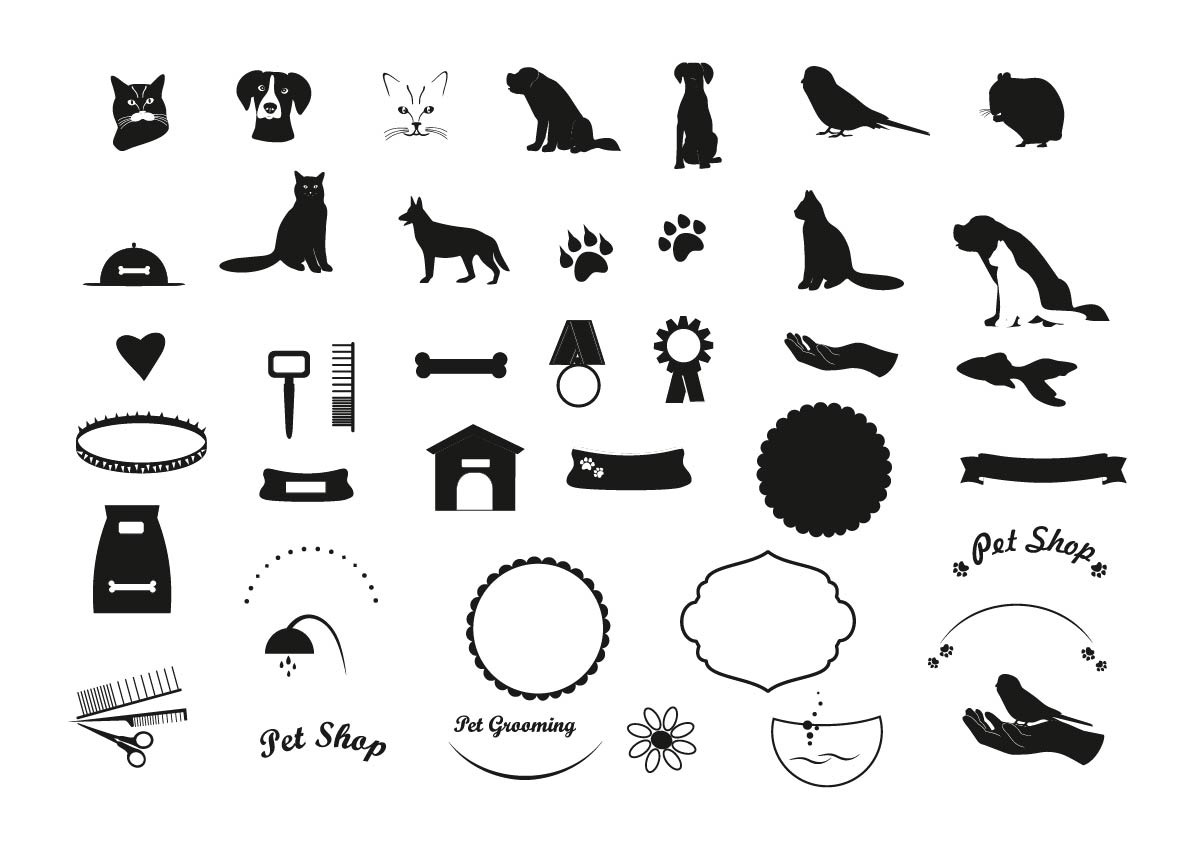 Set of vector black pet icons, a Graphic by Svetlana Voloshina