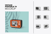 Vintage Portable TV with Old Video E, a Product Mockup by OneVectorStock (Thumbnail 1 of 19)