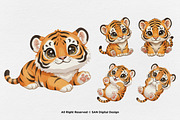 15 Bundle Watercolor Baby Tiger Wild, an Animal Illustration by Morspective (Thumbnail 6 of 8)