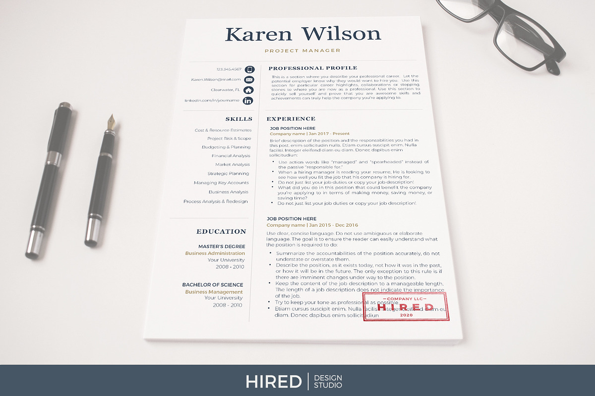 Sales Resume and Cover Letter, CV, a Resume Template by HIRED Design Studio (Photo 10 of 12)