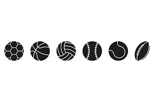 Set of Sport Game Balls Icons, an Object Illustration by Vector Creator