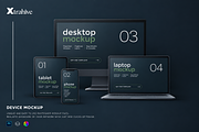 Dark Multi Device Screens Mockup, a Mac Mockup by Xtrahive (Thumbnail 1 of 2)