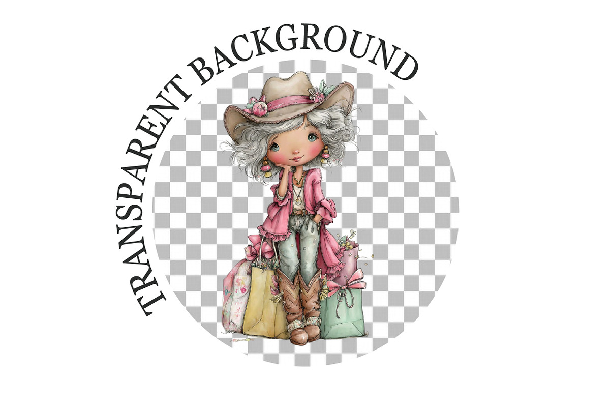 Whimsical Western Cowgirl Clipart, a Seasonal Illustration by Rose Art (Photo 6 of 6)