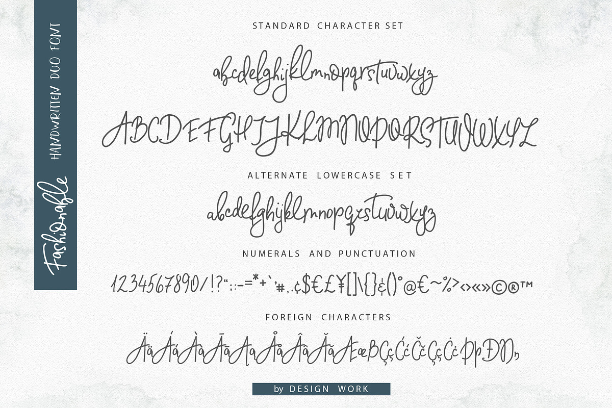 Fashionable Duo Font & Illustr., a Script Font by Designwork (Photo 16 of 20)
