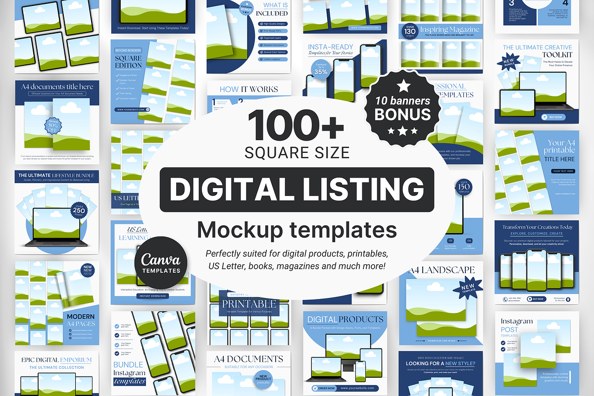 Digital Listing Mockup Templates, a Device Mockup by DigiPax (Photo 1 of 10)