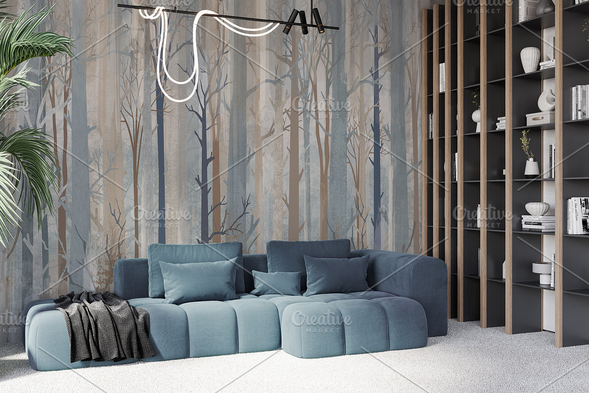 Wallpaper mockup Luxury living room, a Household Mockup by Hunny Badger (Photo 5 of 9)