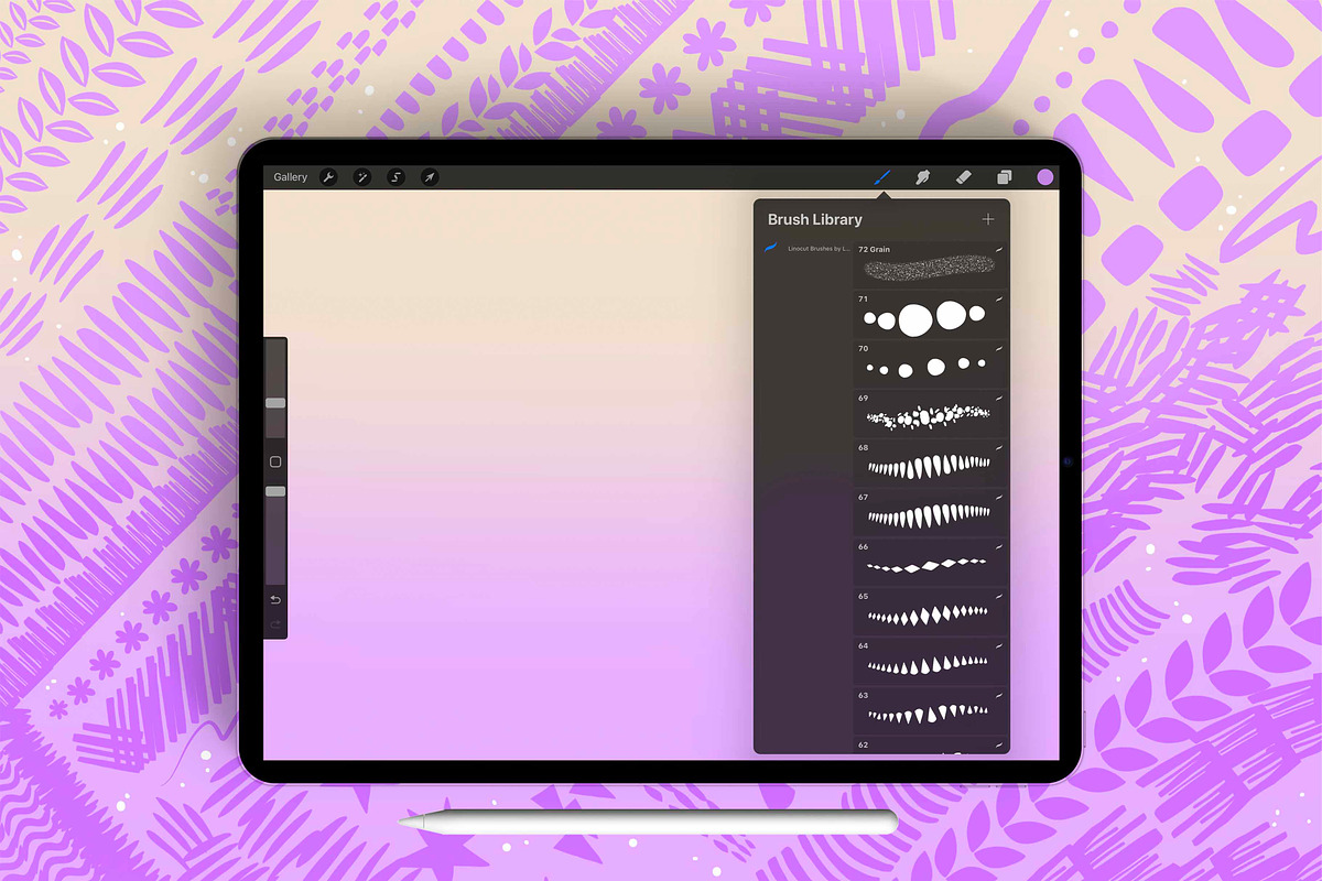 105+ Procreate linocut brushes, a Brush Add-On by laura.design (Photo 7 of 9)