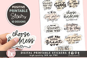Positive Sticker Quotes PNG EPS, a Person Illustration by TheBlackCatPrints (Thumbnail 3 of 4)