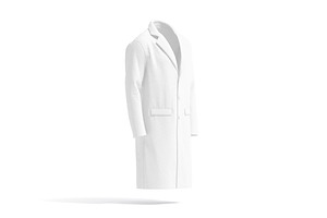 Men's White Wool Coat 3D Model