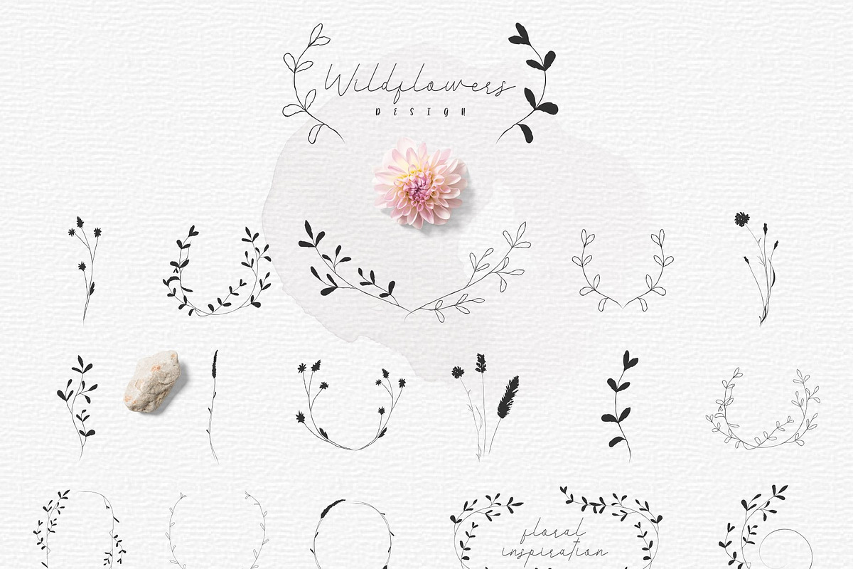 SALE Line Art Floral Graphic Bundle, a Graphic by Olya Creative (Photo 7 of 23)