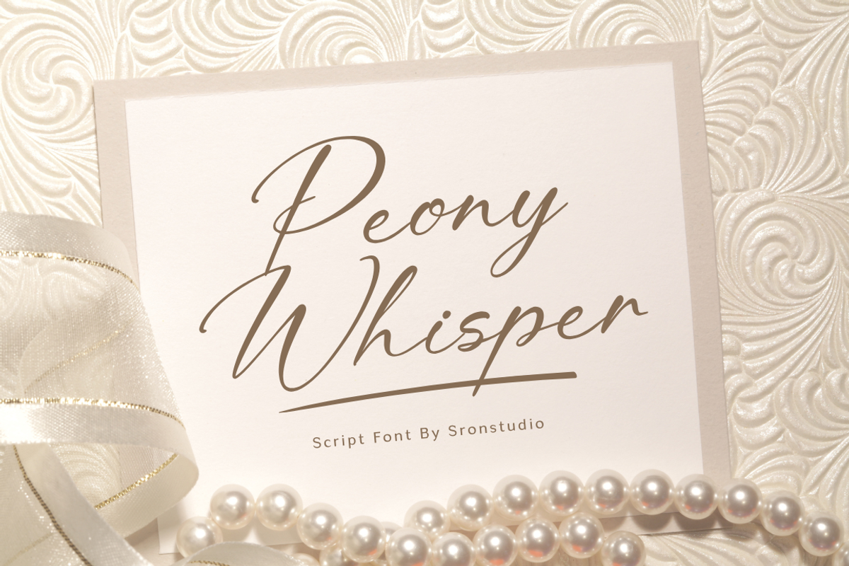 Peony Whisper - Signature Font, a Script Font by Sronstudio (Photo 1 of 10)