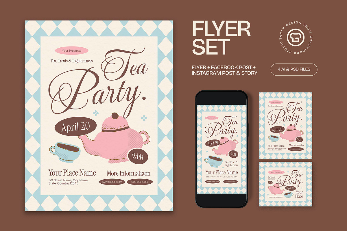 Tea Party Flyer, a Flyer Template by graphicook (Photo 1 of 3)