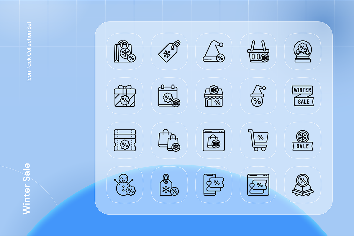 Winter Sale Icon Set, an Outline Icon by Nathaya Studio (Photo 2 of 2)