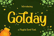 Golday - A Playful Serif Font, a Serif Font by Typefactoryco (Thumbnail 1 of 8)