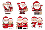 Cute Santa and Mrs. Claus Clipart, an Illustration by DreamArtGraphic (Thumbnail 2 of 4)