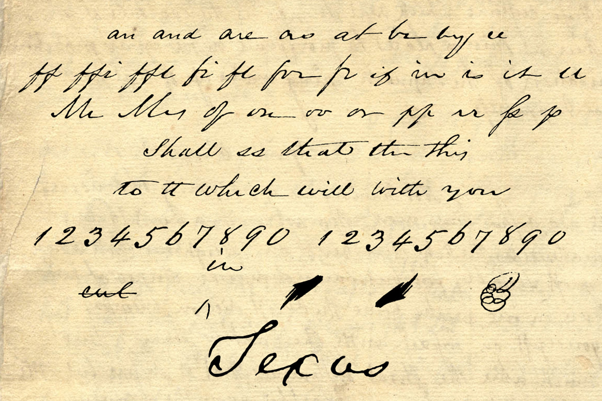 Texas Hero, the original old pen font. preview 2