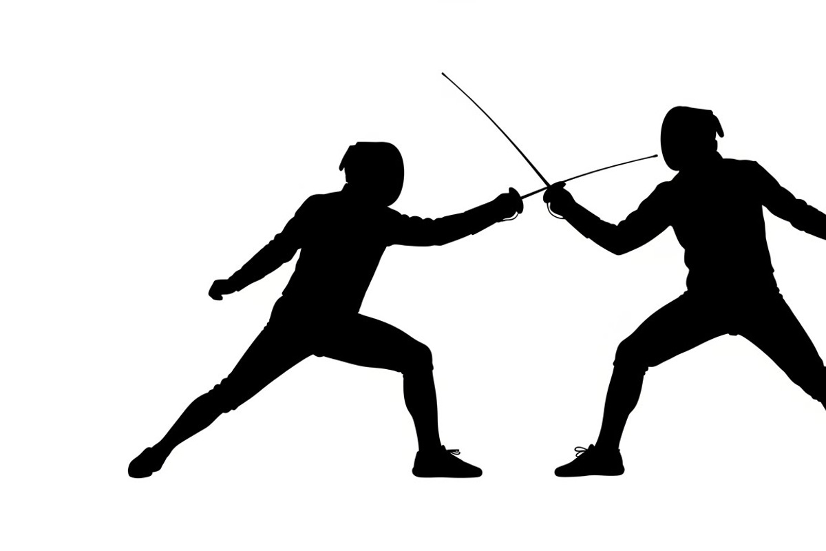 An elegant Fencing Duel Silhouettes, an Illustration by Amazin_art (Photo 23 of 31)