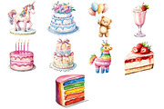 Watercolor Birthday Clipart, an Illustration by Daily.Designs (Thumbnail 3 of 3)