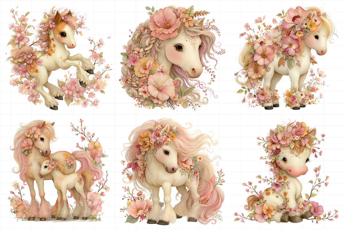 Whimsical Mother's Day Horse Clipart, an Illustration by Daily.Designs (Photo 5 of 8)