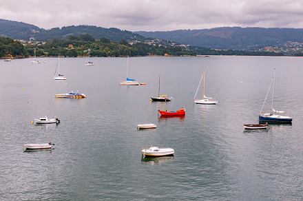 Panoramic view with sailor boats near a small village, a Nature Photo by José Manuel Gelpi