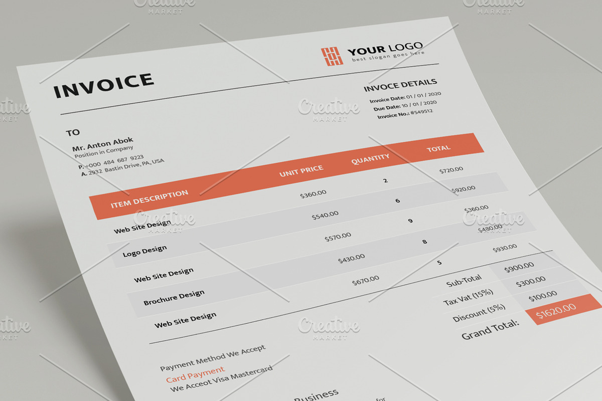 Invoice Templates - Chicago, a Stationery Template by Aprndy85 (Photo 3 of 3)
