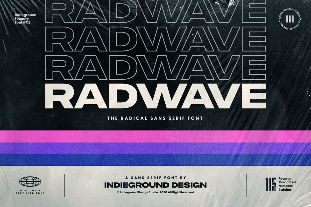 Radwave Font, a Sans Serif Font by Indieground Design Inc. (Photo 1 of 9)