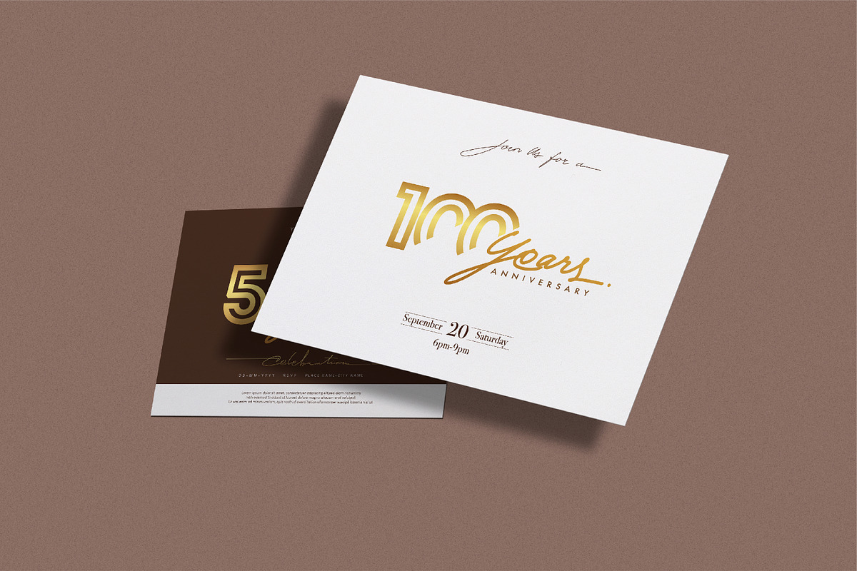 Gold anniversary logo, greeting card, a Graphic by OtpirusGraphic (Photo 5 of 5)