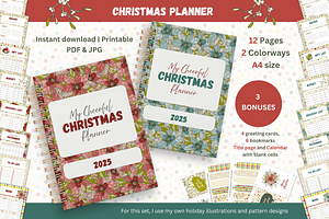 Christmas Planner Printable PDF, a Templates & Theme by Olena Kovalova Design