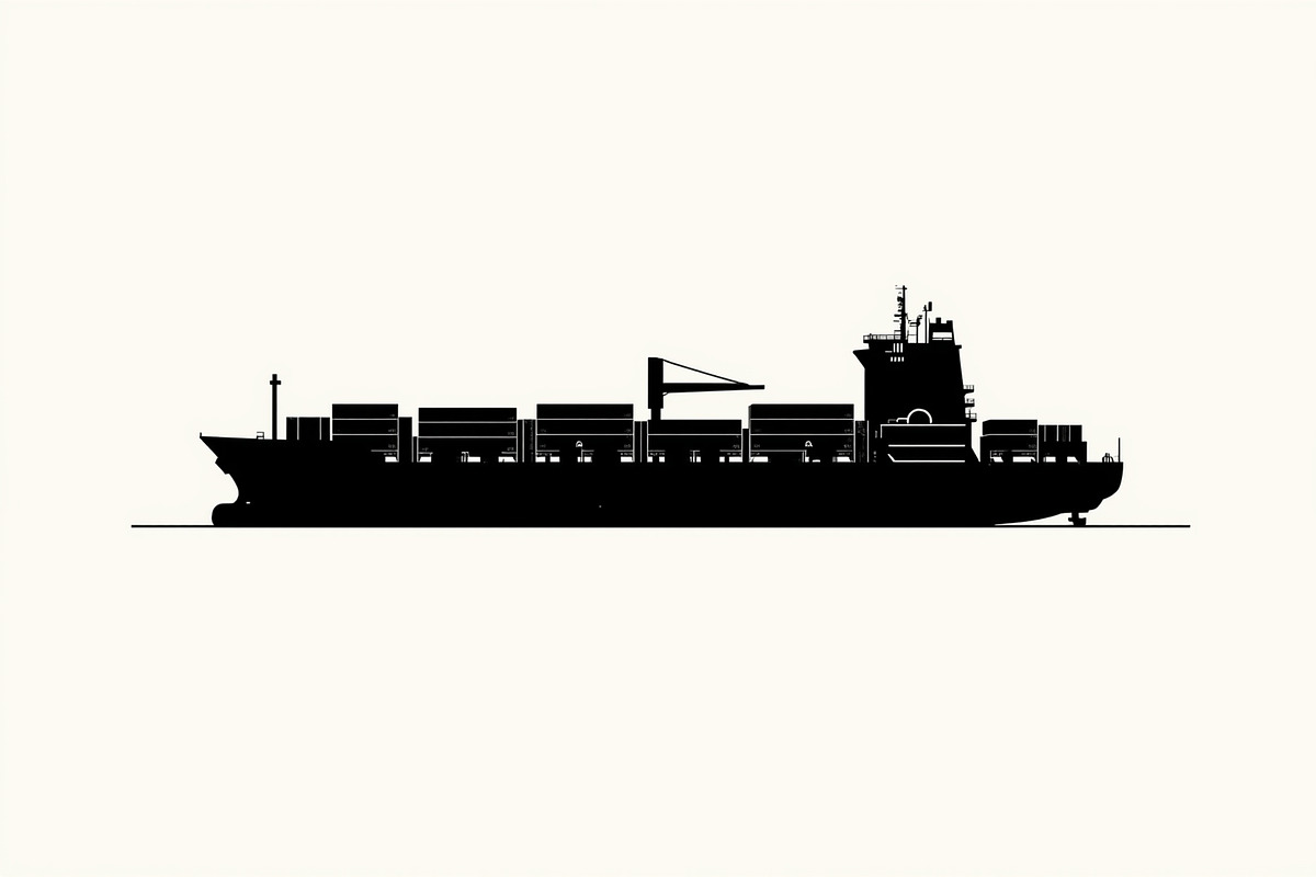 Sailing & Cargo Ship Silhouette Bund, an Illustration by Creativeshirt (Photo 8 of 9)