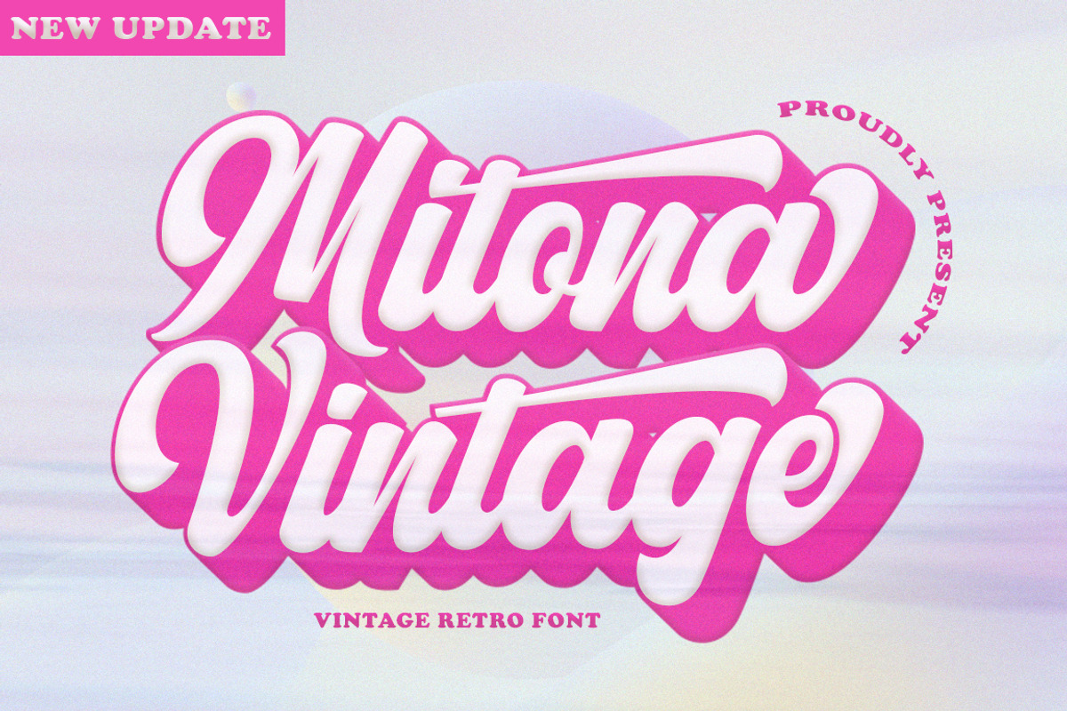 Mitona Vintage (New Update), a Script Font by Letter Fresh (Photo 1 of 9)