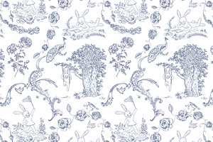 Toile De Jouy - Bunnies On Picnic