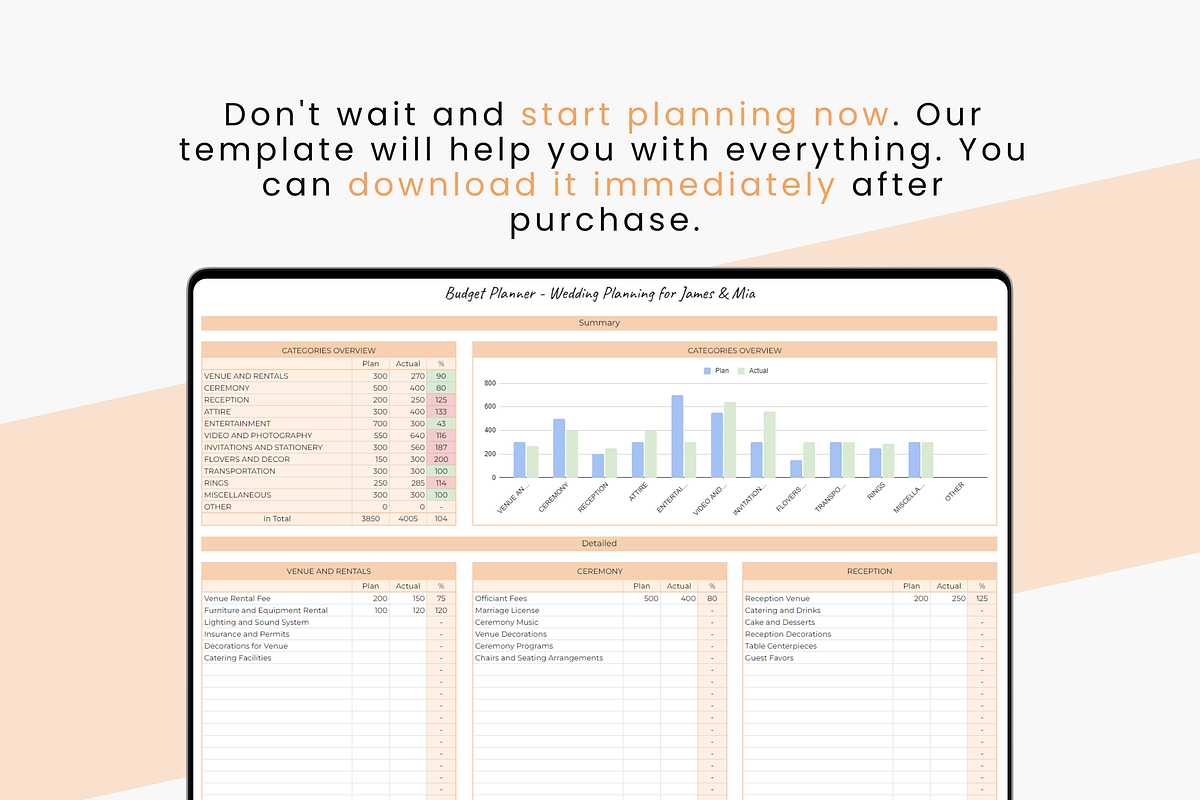 Wedding Planner Bundle Spreadsheet, a Templates & Theme by MondaySpark (Photo 7 of 7)