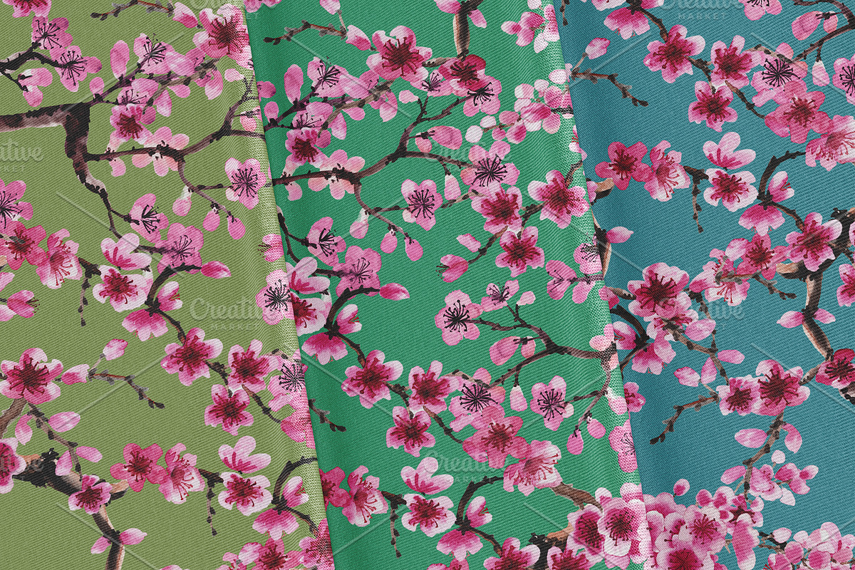 Sakura Branches (Seamless Patterns), a Pattern Graphic by Sveta Aho (Photo 3 of 6)