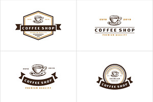 Coffee Logo - Vector Emblem Set Desi