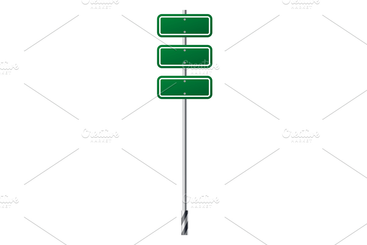 Green traffic sign. Road board, an Object Illustration by Things for designers