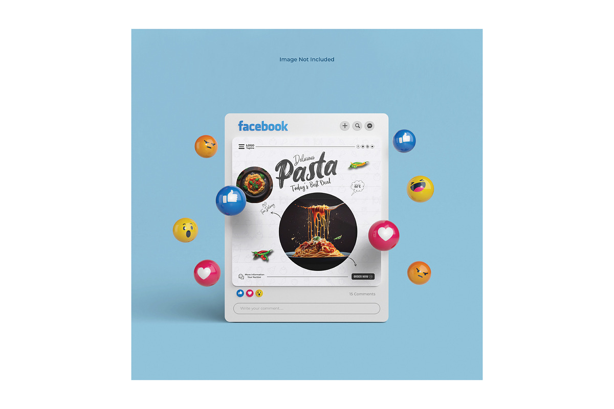 Editable Pasta Flyer Design, a Flyer Template by YUDesignStore (Photo 6 of 6)