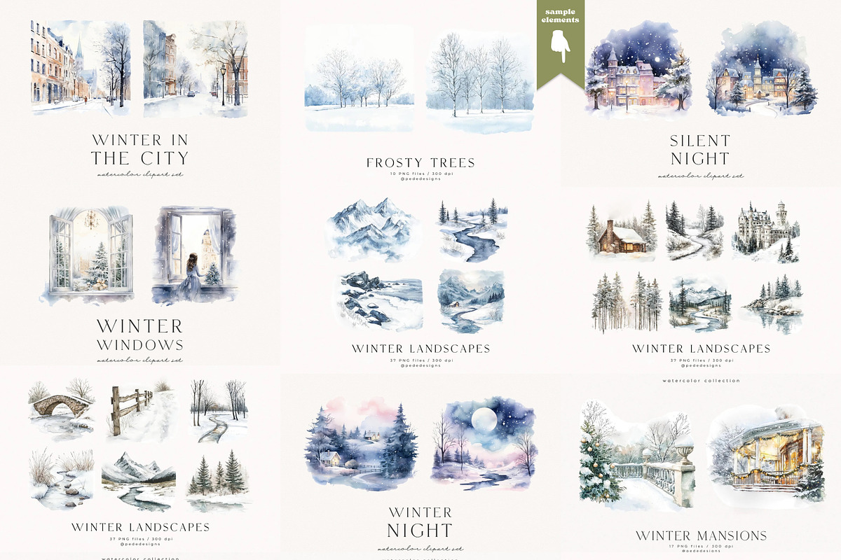 Watercolor Landscapes Bundle, a Decorative Illustration by PeDe Designs (Photo 14 of 14)