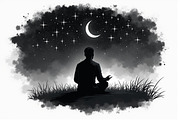 Mystic Meditation Under Starry Sky, an Illustration by Designs_River (Thumbnail 6 of 9)