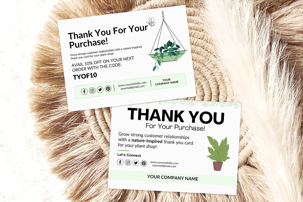 Plant Business Thank You Card FB-121, a Card Template by Snapybiz (Photo 1 of 6)