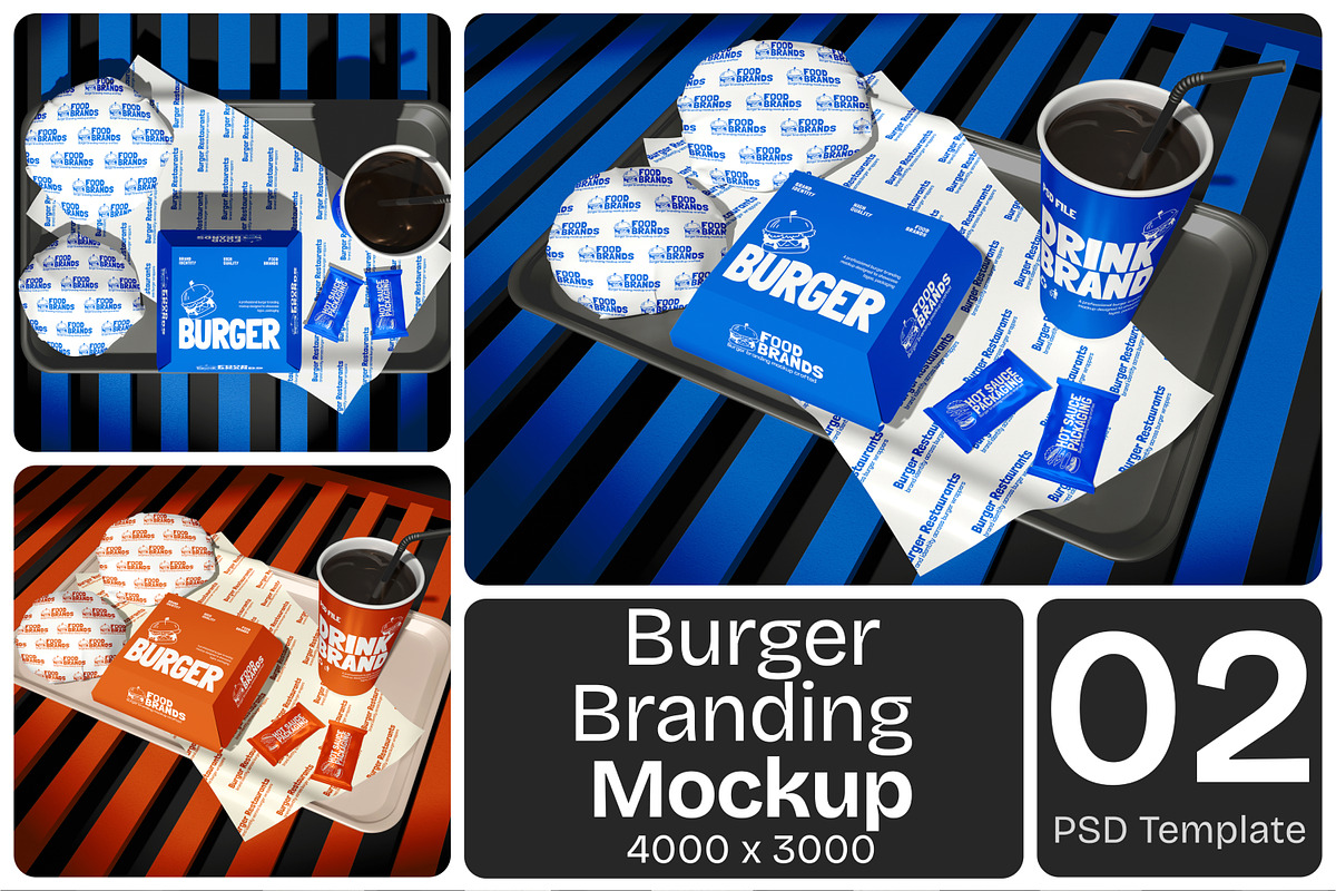 Burger Branding Mockup, a Packaging Mockup by Permadi Creative (Photo 1 of 5)