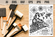 Stencil Vintage Railway Travel, a Technology Illustration by MARYCRAFTIRIA (Thumbnail 2 of 3)