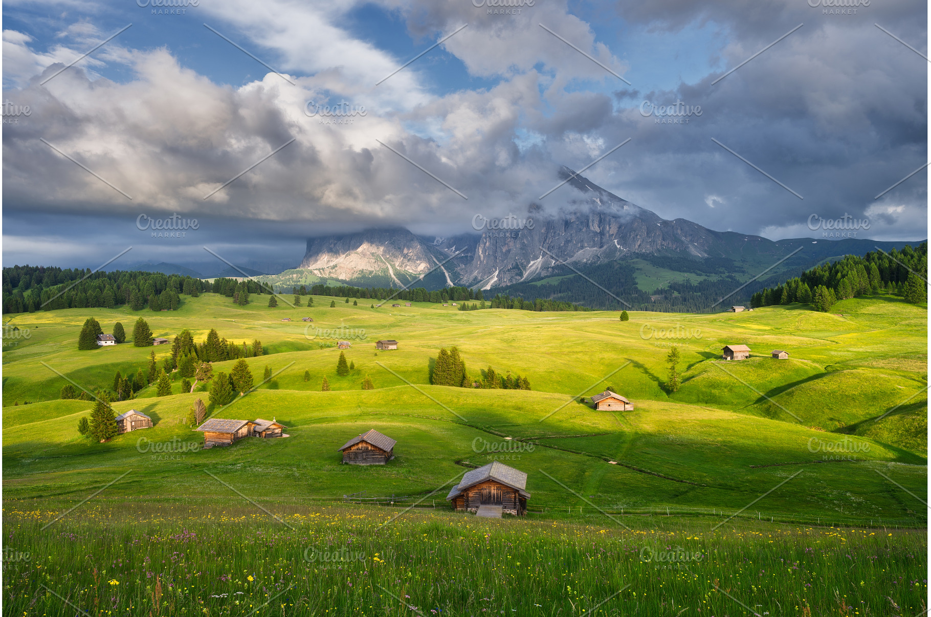 Alpine mountains in low clouds, a Nature Photo by den-belitsky