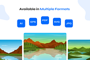 Flat River Background Vectors, a Duotone Icon by Brickclay (Thumbnail 3 of 10)
