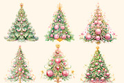 Victorian Christmas tree, clipart, a Decorative Illustration by Hello My Print (Thumbnail 2 of 10)