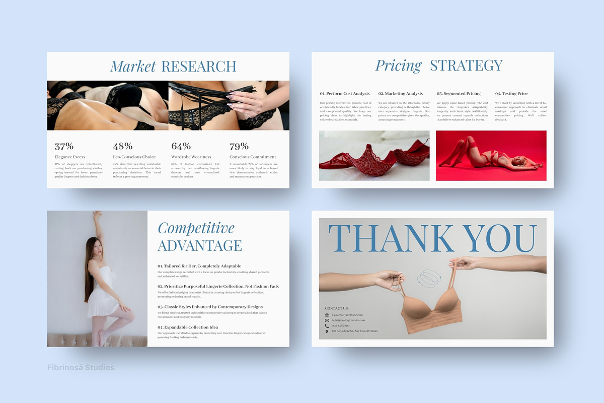 Lingerie Brand Pitch Deck, a Presentation Template by FIBRINOSÄ (Photo 3 of 7)
