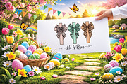 He is Risen, Easter Crosses with Bow, an Illustration by Black Bird Studio (Thumbnail 3 of 3)