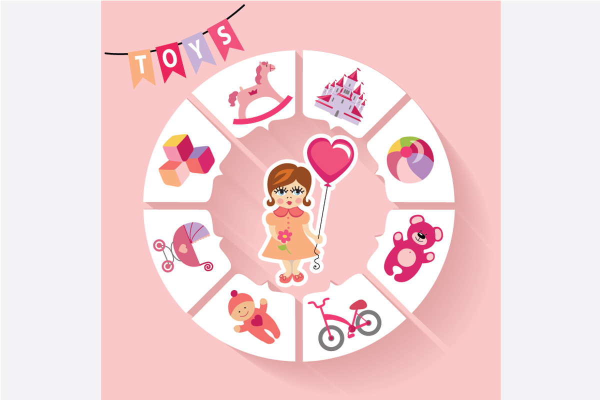 Children toys icons for little girl preview 5